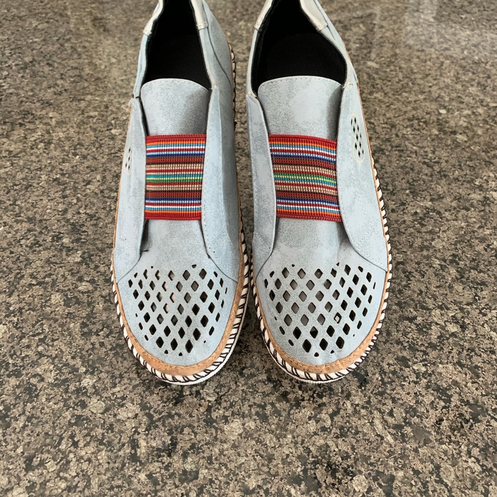 Size 9 light blue new slip ons